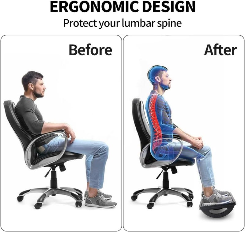 CasaZenith Foot Rest for Under Desk at Work - Ergonomic Foot Stools for Under Office Desk - Rocking Footrest with Roller Massager - Leg Rest for Chair, Computer Gaming - Promote Leg Circulation - Image 4